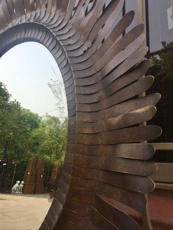 Oval Feathers Mirror