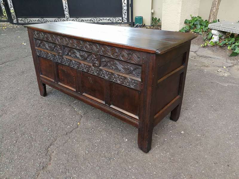 James I Carved Oak Kist