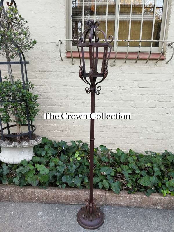 Vintage Wrought Iron Standing Lantern