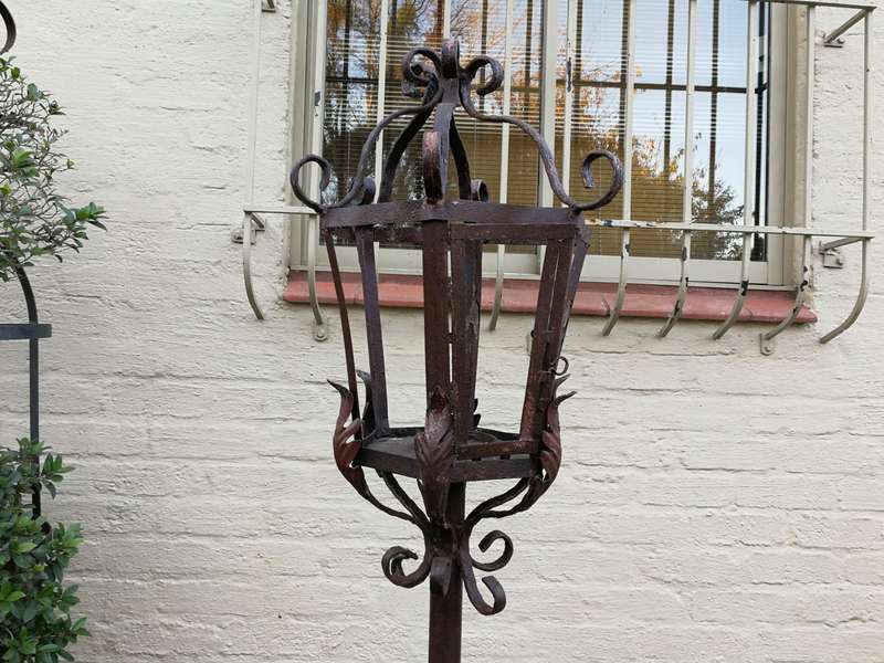 Vintage Wrought Iron Standing Lantern