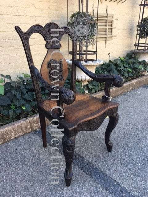 19th Century Chinese Export Elmwood Armchair