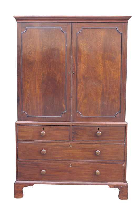 A Late 19th Early 20th Century Victorian Mahogany Linen Press
