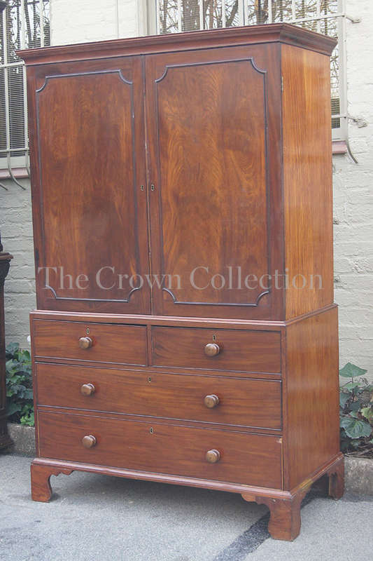 A Late 19th Early 20th Century Victorian Mahogany Linen Press