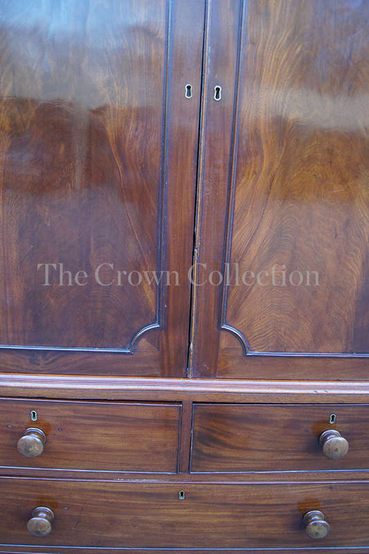 A Late 19th Early 20th Century Victorian Mahogany Linen Press