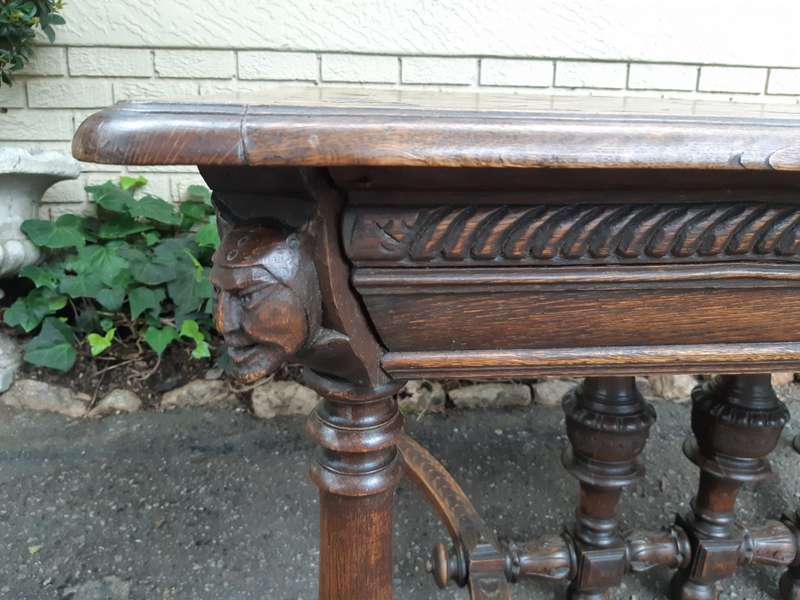 Solid Oak Hand Carved Table (6 Seater)