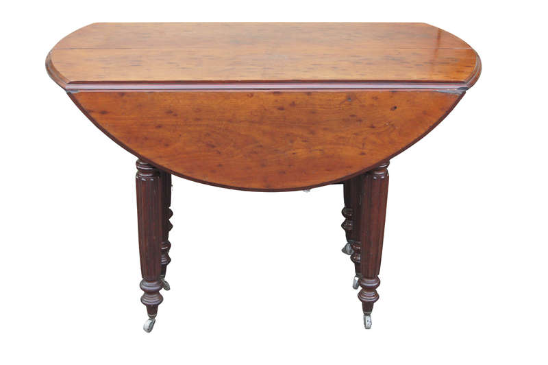 19th Century Mahogany Drop Leaf Round Table