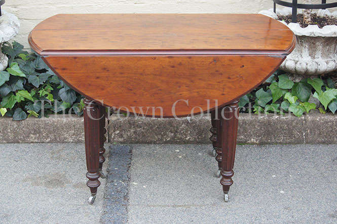 19th Century Mahogany Drop Leaf Round Table