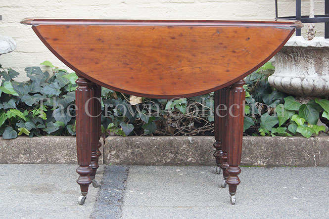 19th Century Mahogany Drop Leaf Round Table