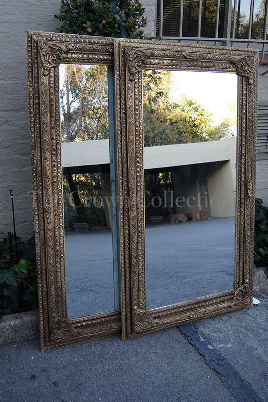 Gold Framed Mirror with Carving