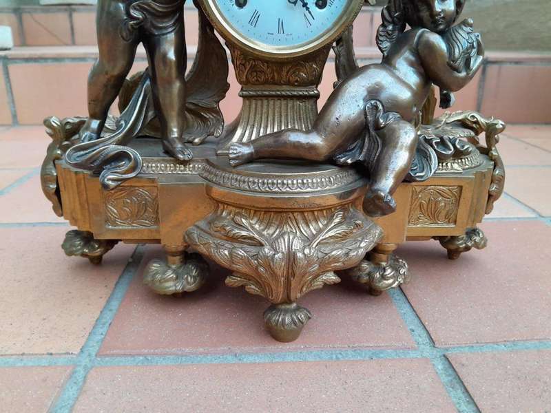 A 20th Century Brass Clock/Garniture Set
