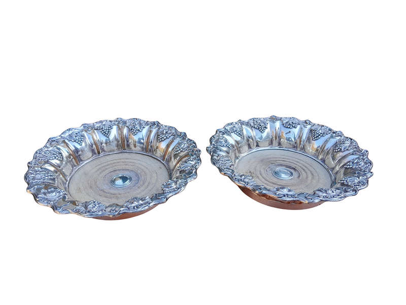 A 19TH Century Pair of Large Sheffield Plate Wine / Bottle Coasters