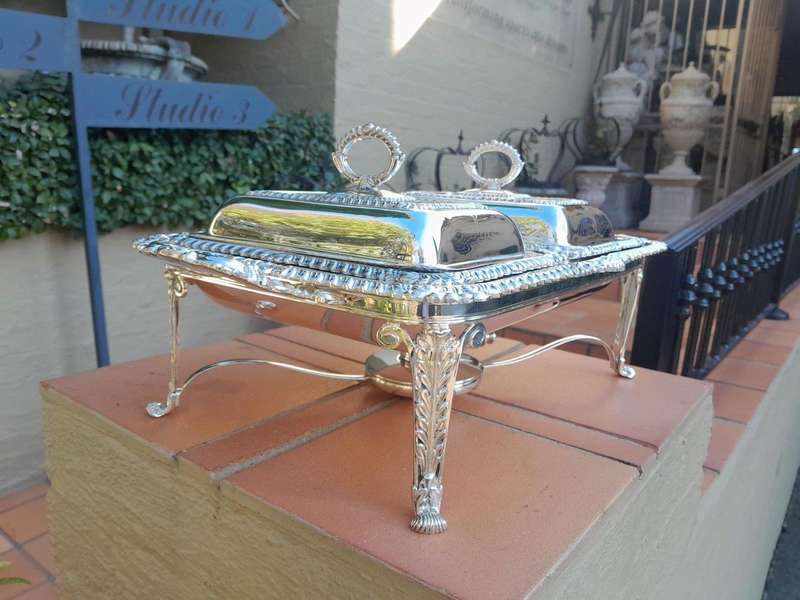 A 19th / 20th Century Victorian Twin Entrée Food Warmer On Stand