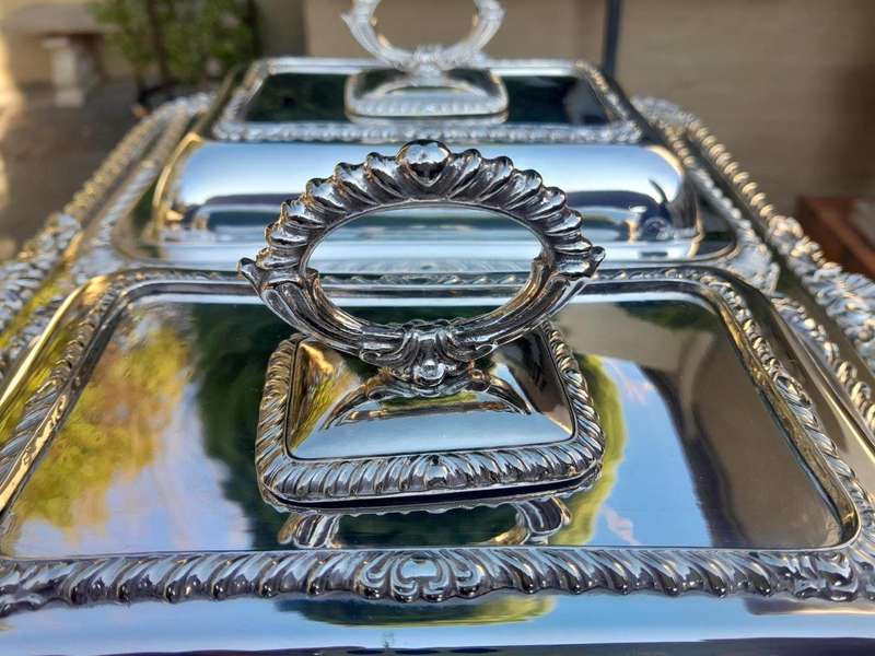 A 19th / 20th Century Victorian Twin Entrée Food Warmer On Stand