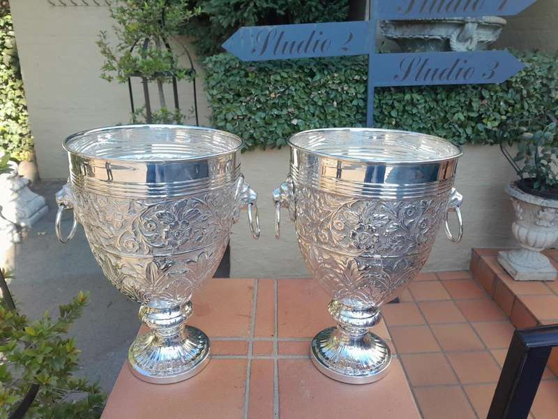A 19th Century Pair Of Silver Plate Anglo Indian Wine Coolers