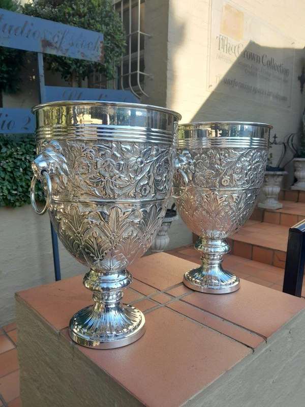 A 19th Century Pair Of Silver Plate Anglo Indian Wine Coolers