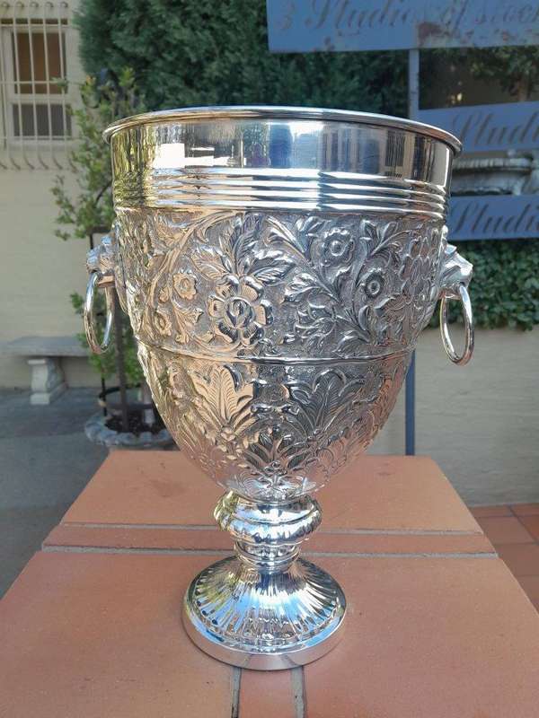 A 19th Century Pair Of Silver Plate Anglo Indian Wine Coolers