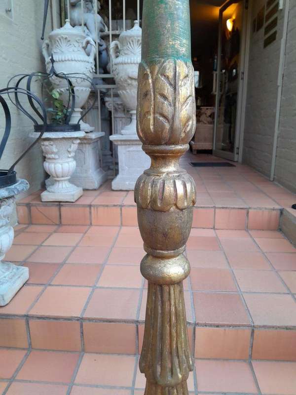 An Early 20th Century Circa 1920 Carved Giltwood Torchiere / Candle Holder For Floor Or Table Décor