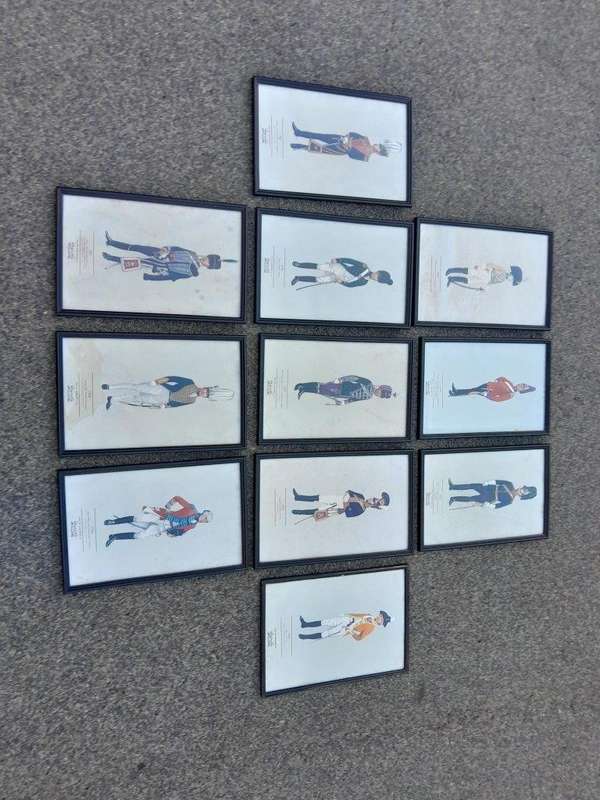 A 20th Century Collection Of Eleven  Coloured Prints  Officers.  Provenance Wilkinson Sword