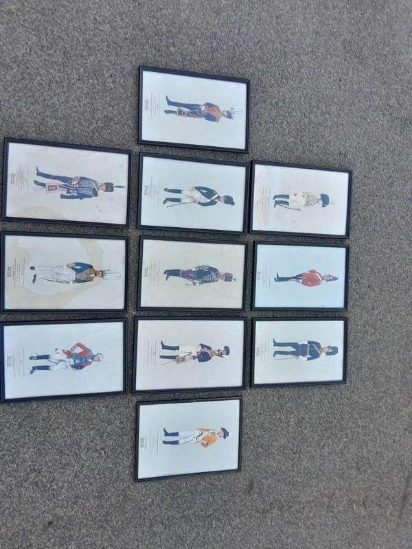 A 20th Century Collection Of Eleven  Coloured Prints  Officers.  Provenance Wilkinson Sword