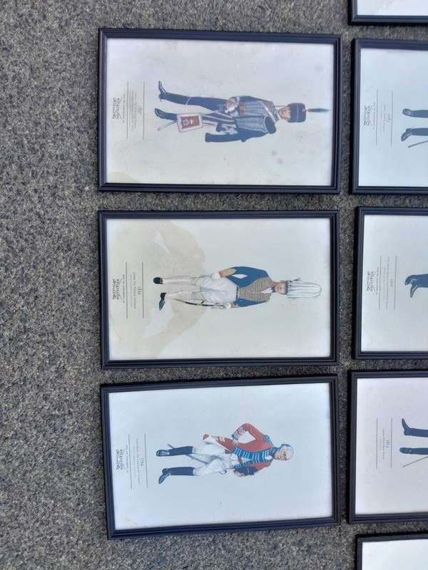 A 20th Century Collection Of Eleven  Coloured Prints  Officers.  Provenance Wilkinson Sword