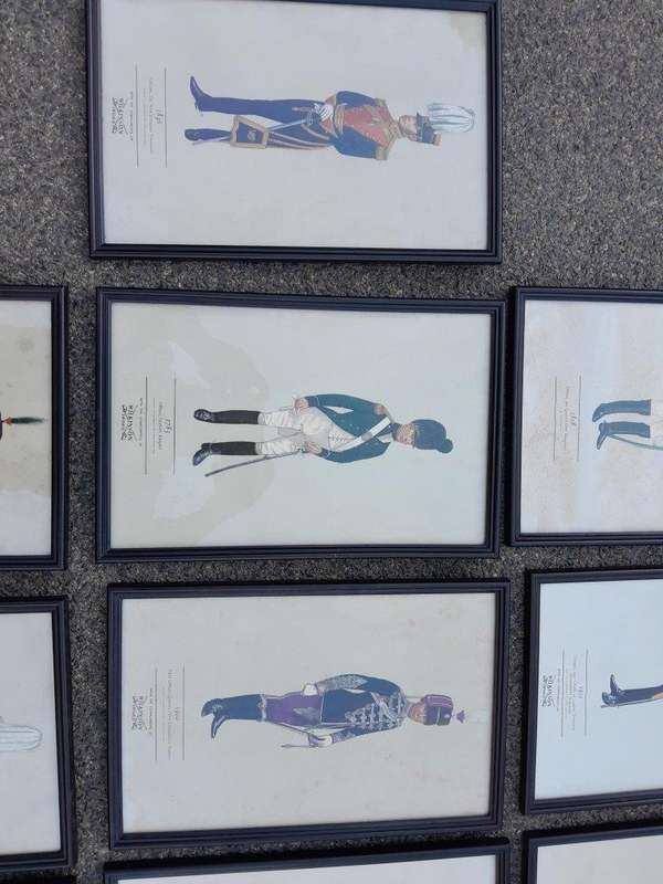 A 20th Century Collection Of Eleven  Coloured Prints  Officers.  Provenance Wilkinson Sword