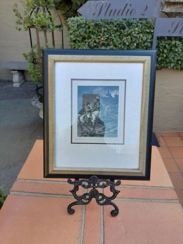 A 20th Century Framed Etching of Napoleon on Easel