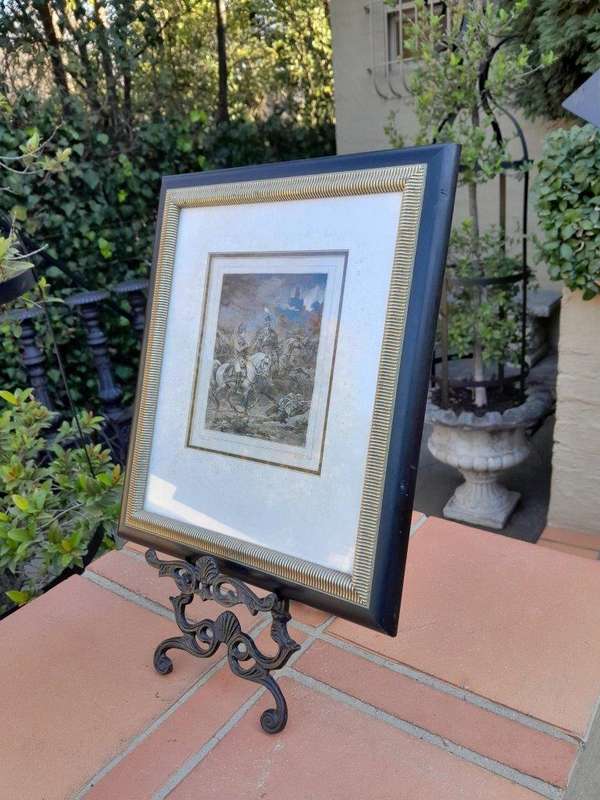 A 20th Century Framed Etching of Napoleon on Easel