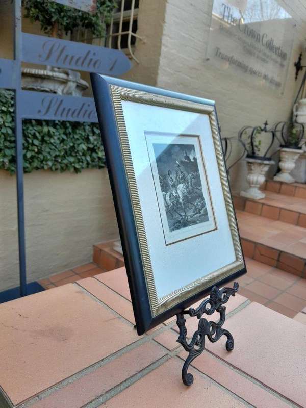 A 20th Century Framed Etching of Napoleon on Easel