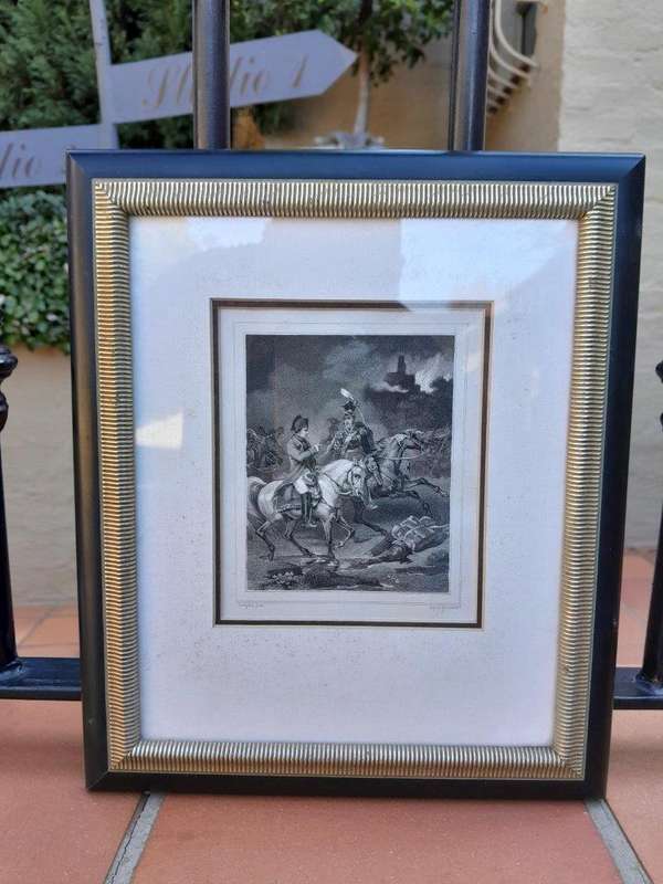 A 20th Century Framed Etching of Napoleon on Easel