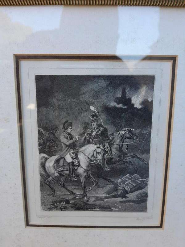 A 20th Century Framed Etching of Napoleon on Easel