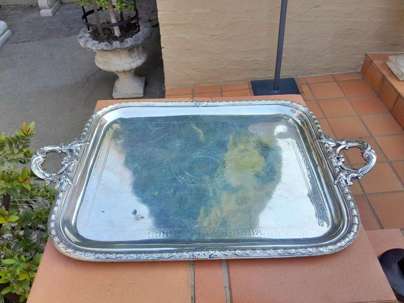 An Antique Victorian Silver-Plate Tray