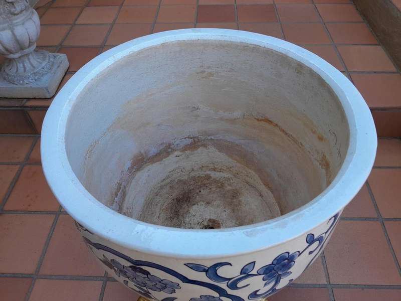 A 20th Century Painted Large Size Decorative Bowl On Carved Wooden And Hand Gilded Stand