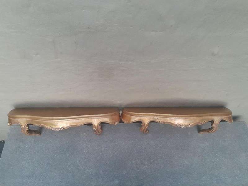 A 20th Century Pair Of Carved Giltwood Wall Sconces