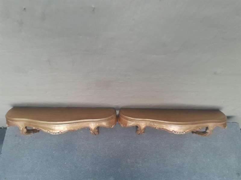 A 20th Century Pair Of Carved Giltwood Wall Sconces