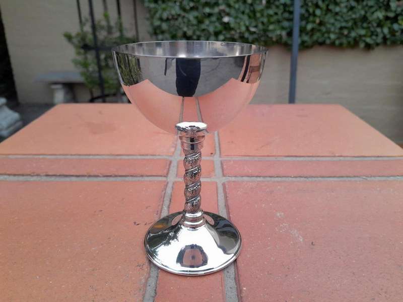 A Set Of Six Emess Silver-Plate Wine Goblets