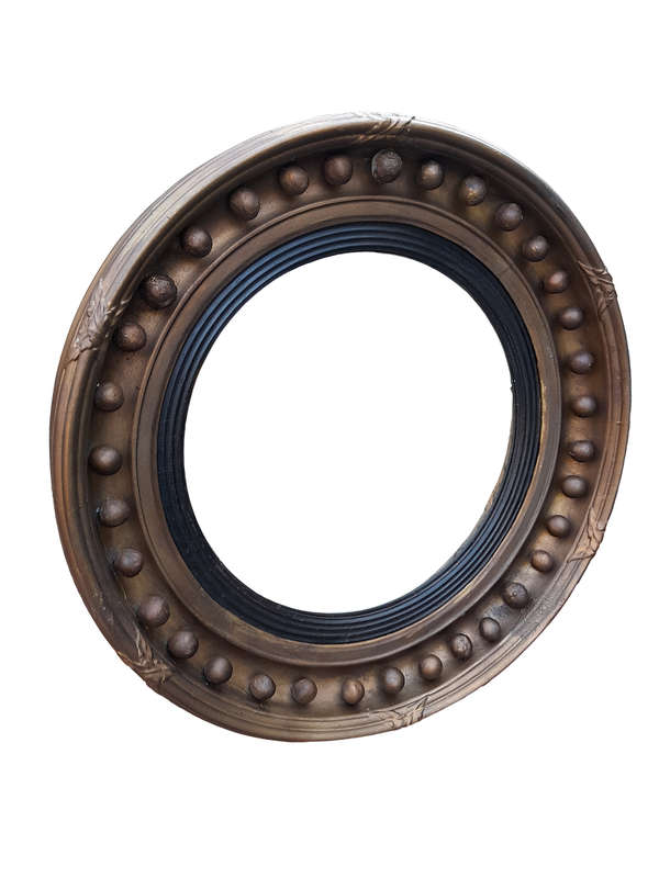 An Antique Gilt-Wood Convex Mirror