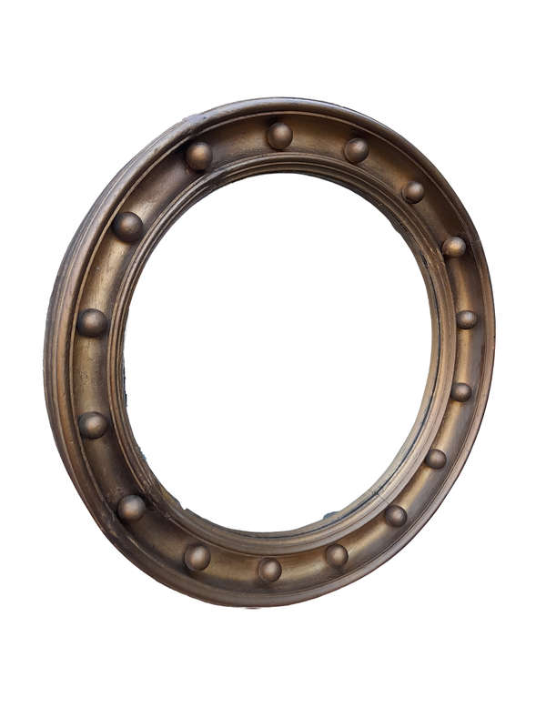 A 20th Century Regency Style Gilt Painted Convex Mirror