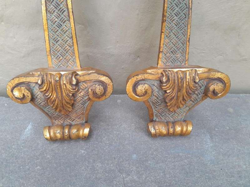 A 20th Century Pair of French Style Gilt Painted Wooden Picture Holders