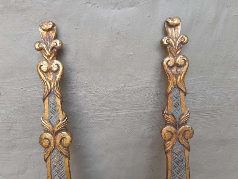 A 20th Century Pair of French Style Gilt Painted Wooden Picture Holders