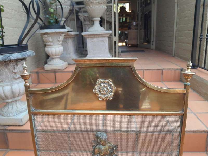 A 20TH Century Brass Fire Screen