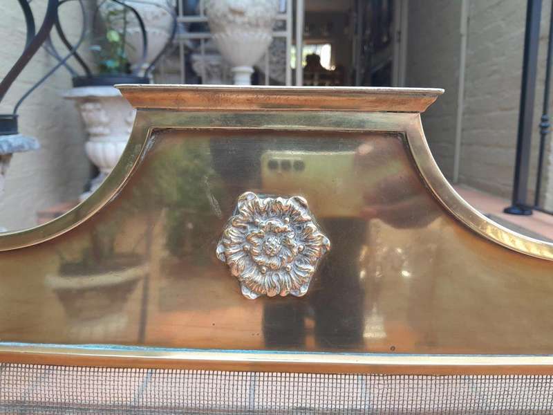 A 20TH Century Brass Fire Screen