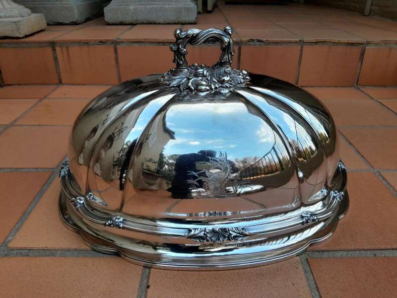 An Antique Victorian Set of Four Silver Plated Graduated Food Domes