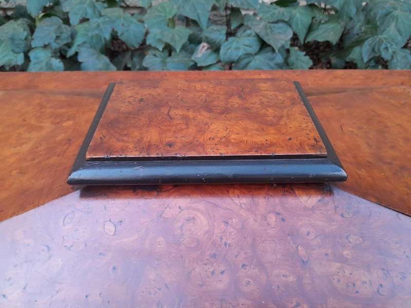An Antique Victorian  Birds Eye Maple and Ebonised Cellarette with Metal Inner for Ice and Origi...