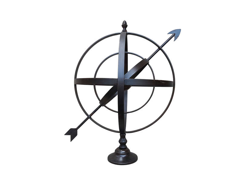A Decorative Wrought Iron Armillary Sphere in a Antique Brown Finish