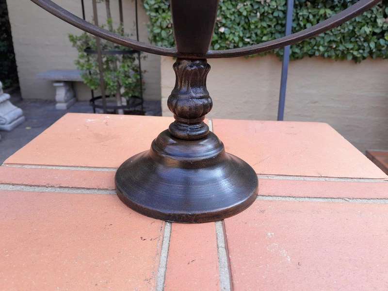 A Decorative Wrought Iron Armillary Sphere in a Antique Brown Finish
