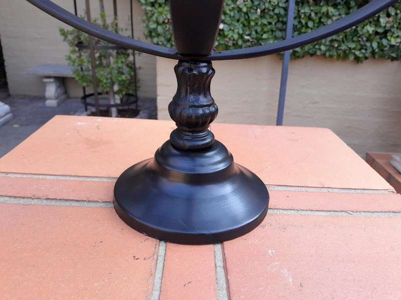 A Decorative Wrought Iron Armillary Sphere in a  Black Finish