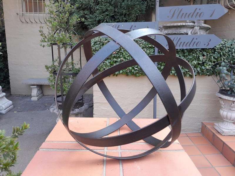 A Decorative Wrought Iron Ball in an Antique Brown Finish (Medium)