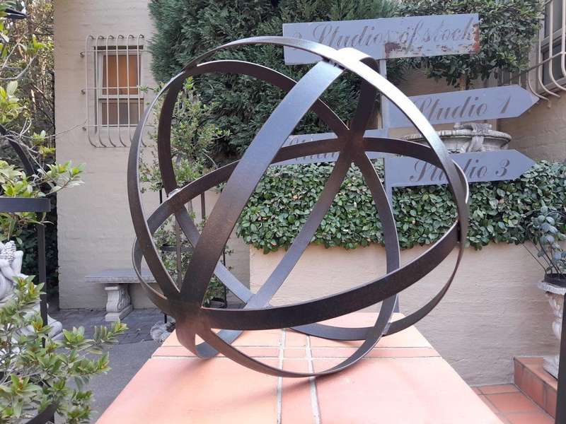 A Decorative Wrought Iron Ball in an Antique Brown Finish (Large)