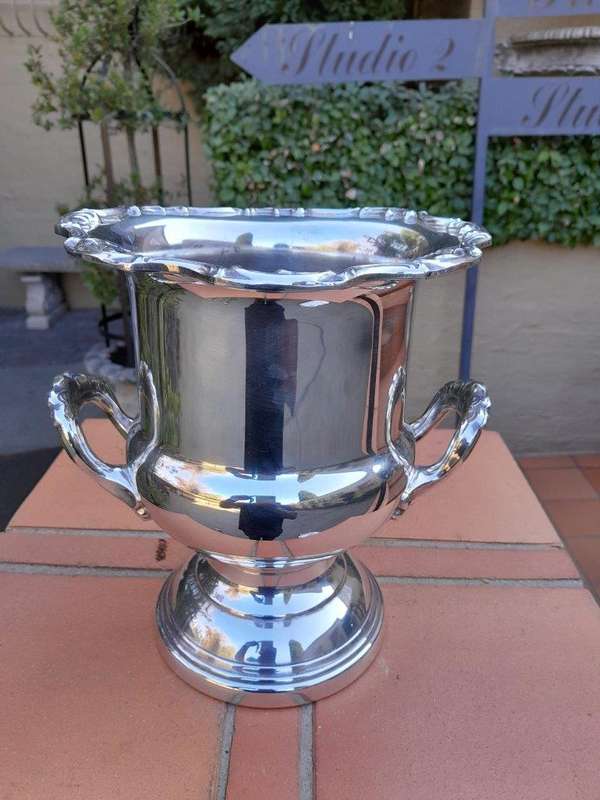A 20TH Century Silver-Plate Champagne / Wine Cooler With Handles