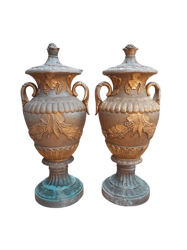 A 20th Century Large Pair Of Urns On Bases